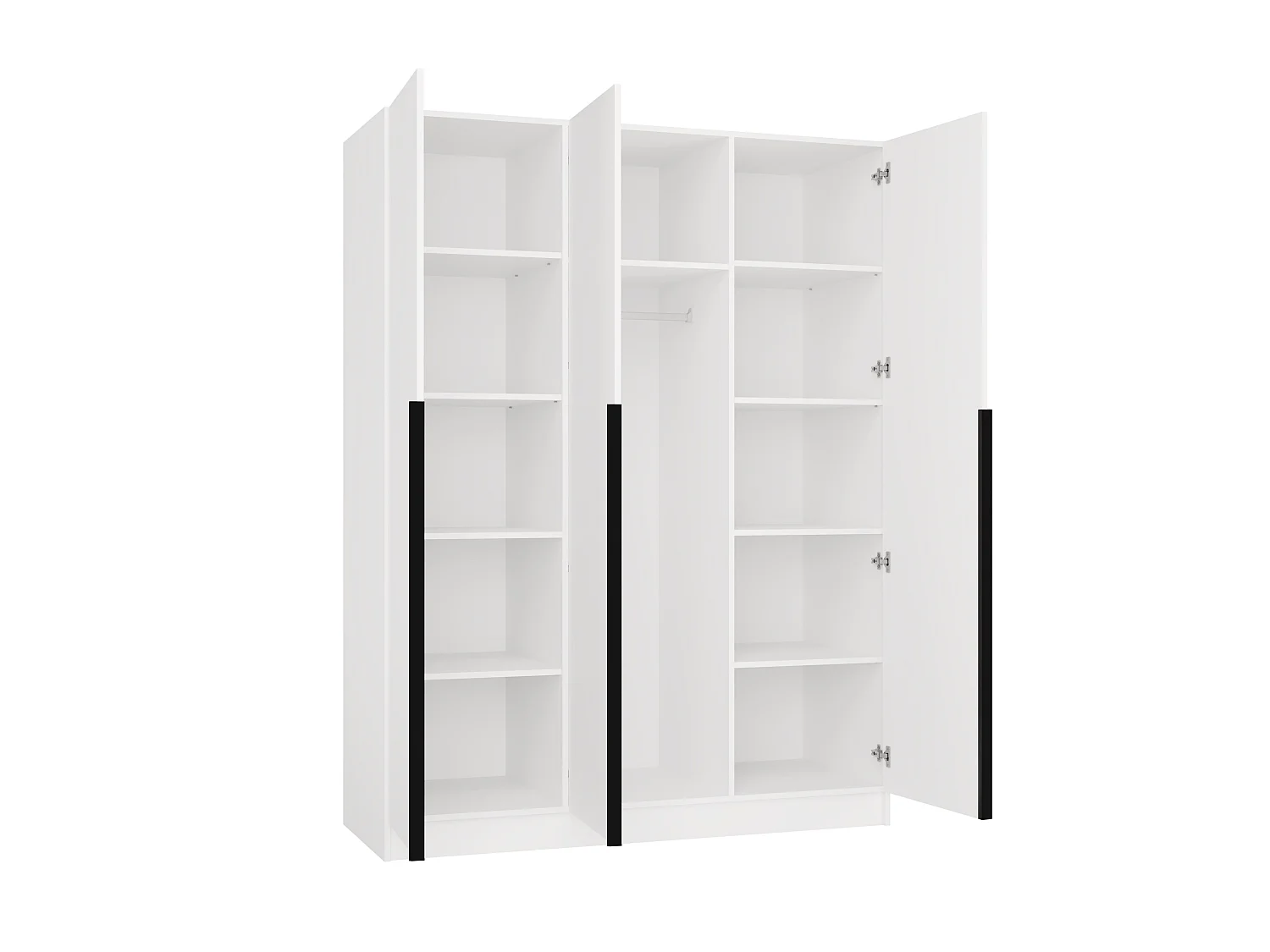 Armadio 3 ante 150x200 cm design elegante bianco opaco AT17