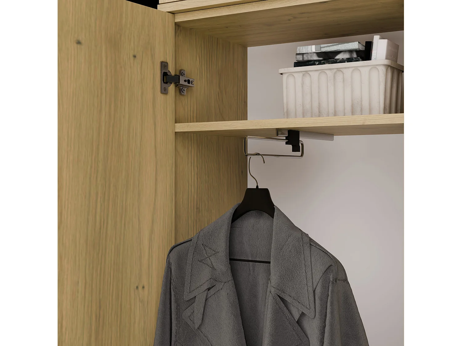 Mobile ingresso guardaroba 200x238 con panca rovere/grigio MIT13