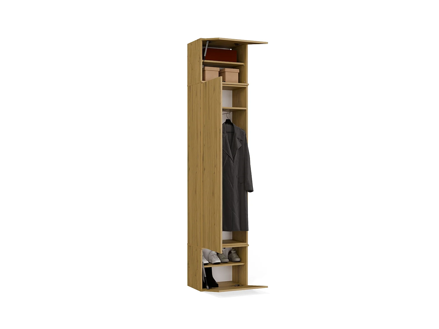 Armadio guardaroba 50x238 cm per ingresso rovere  MIT16
