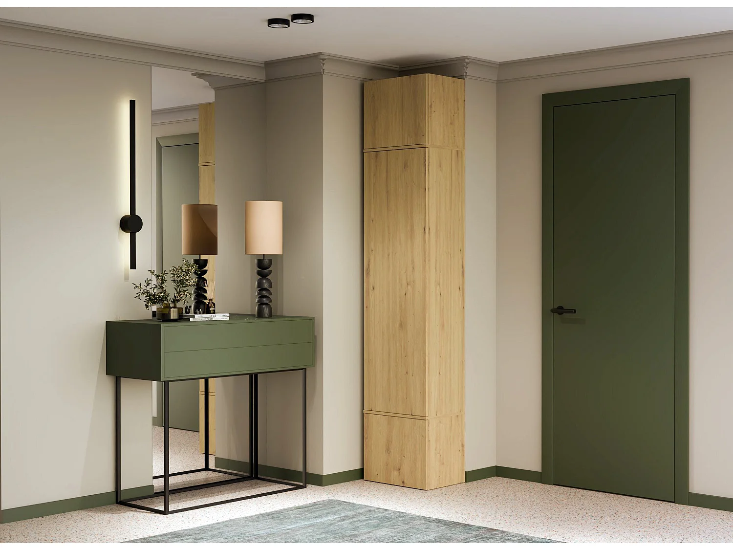 Armadio guardaroba 50x238 cm per ingresso rovere  MIT16