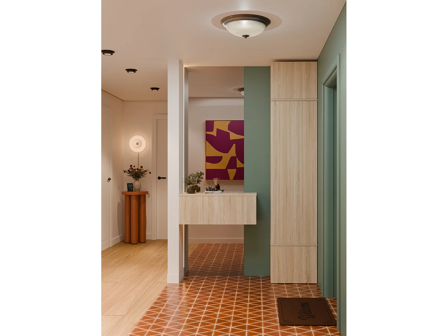 Armadio guardaroba 50x238 cm per ingresso rovere chairo MIT16