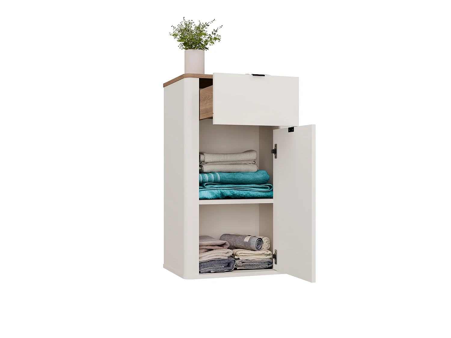 Mobiletto da bagno sospeso 48x83 cm con 2 ante rovere MBT8