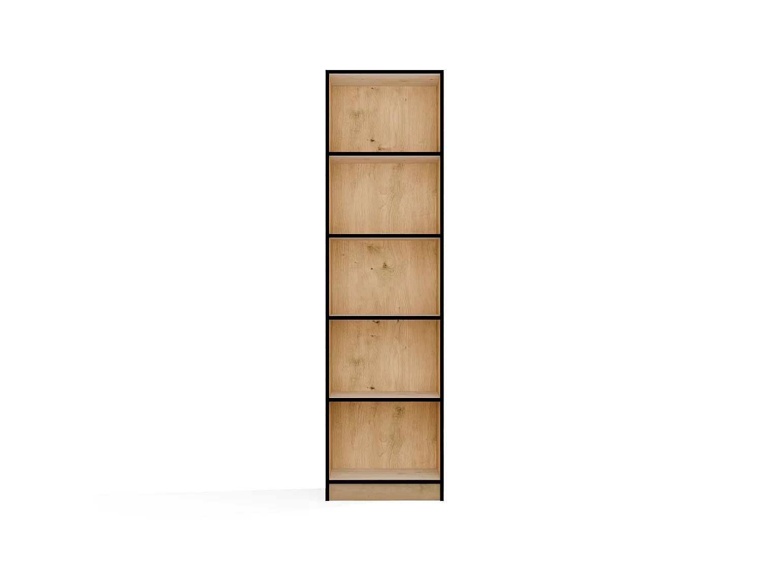 Libreria moderna 50x182x30 cm con 4 ripiani rovere/nero LBT4