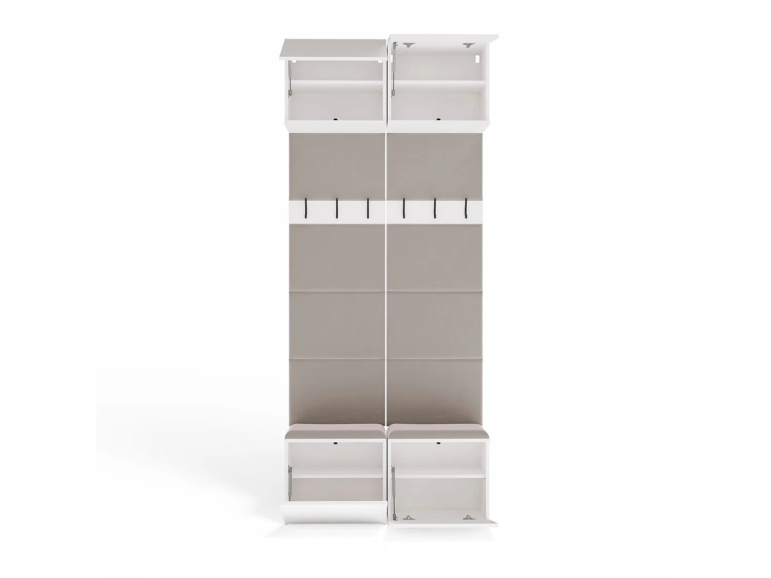 Mobile ingresso appendiabiti 100x238 con panca bianco/beige MIT14