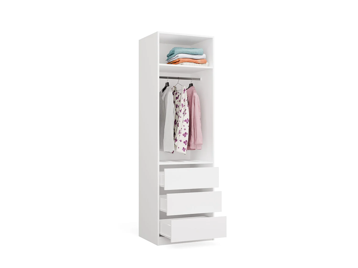 Armadio aperto moderno 60x200x50 cm bianco AT19