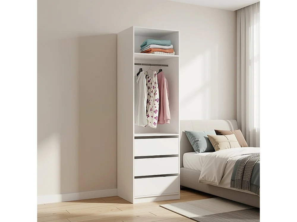 Armadio aperto moderno 60x200x50 cm bianco AT19