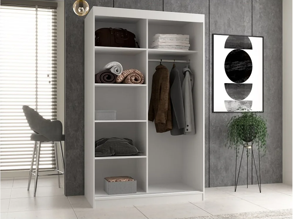 Armadio ad ante scorrevoli 120x200 cm con specchio rovere/antracite AT3
