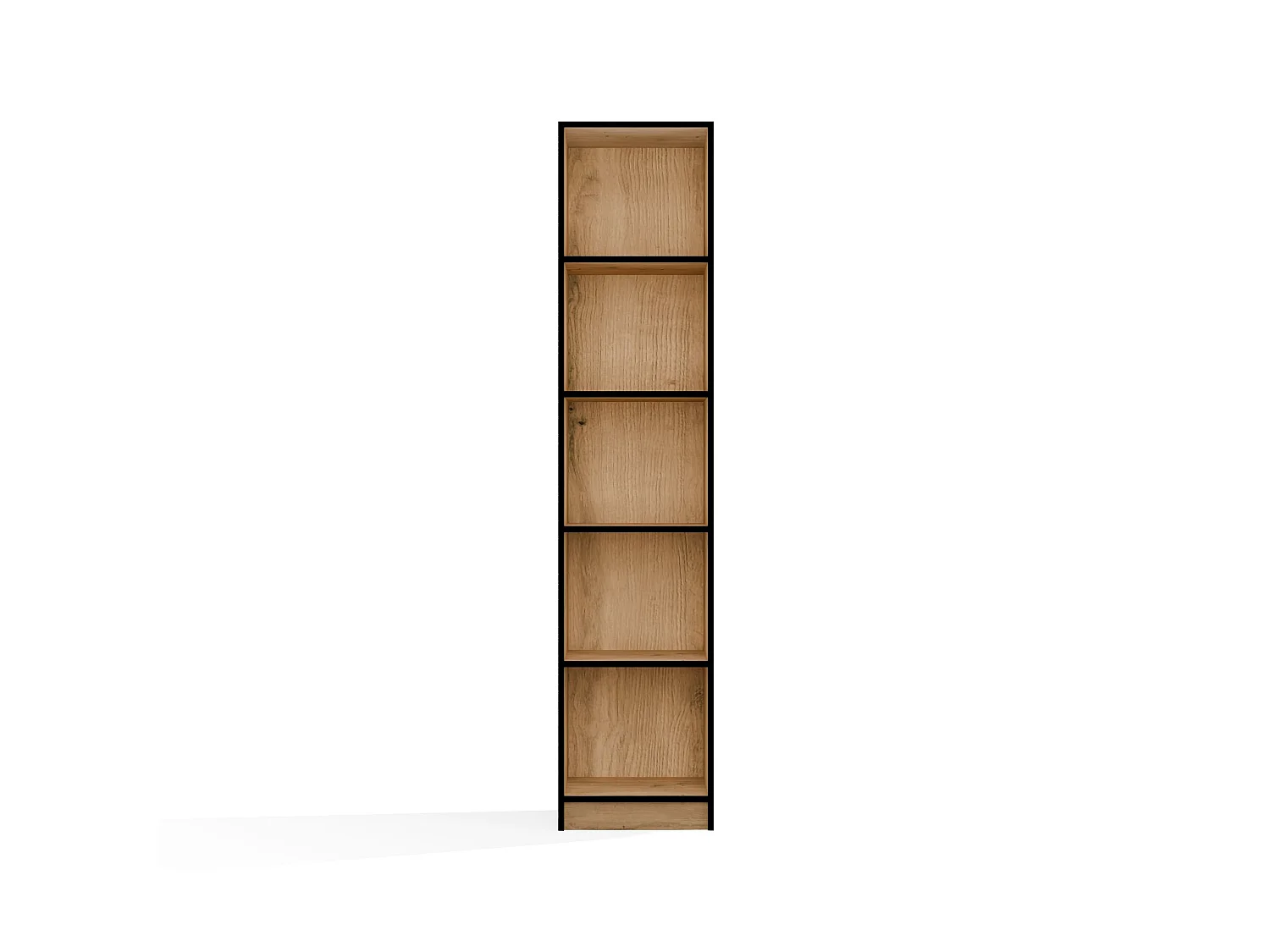 Libreria moderna 182x40x30 cm con 4 ripiani rovere e nero LBT1