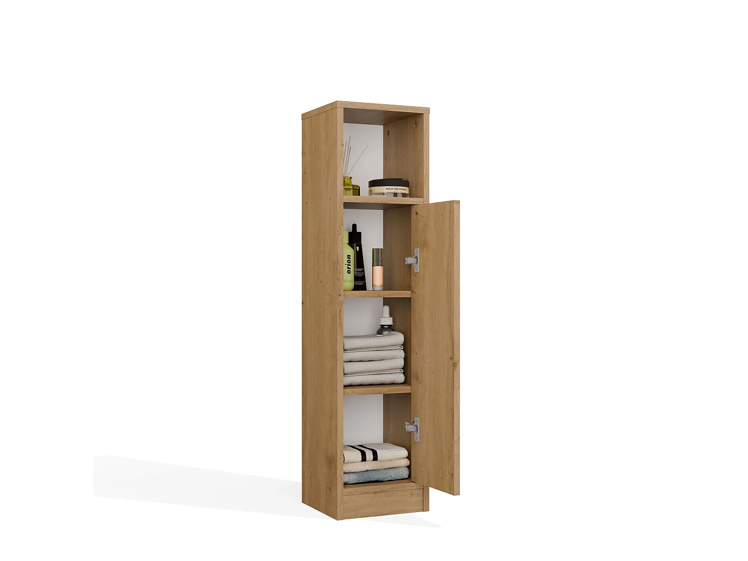 Mobile bagno salvaspazio 25,5x102 cm con 2 ante rovere MBT7