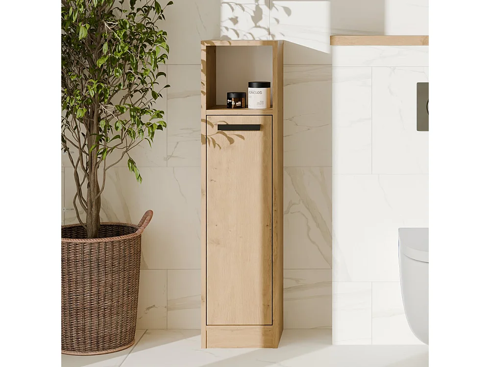 Mobile bagno salvaspazio 25,5x102 cm con 2 ante rovere MBT7