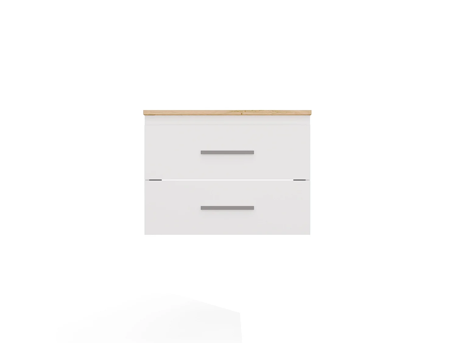 Mobile bagno sospeso 60 cm con 2 cassetti bianco e rovere MLBT1