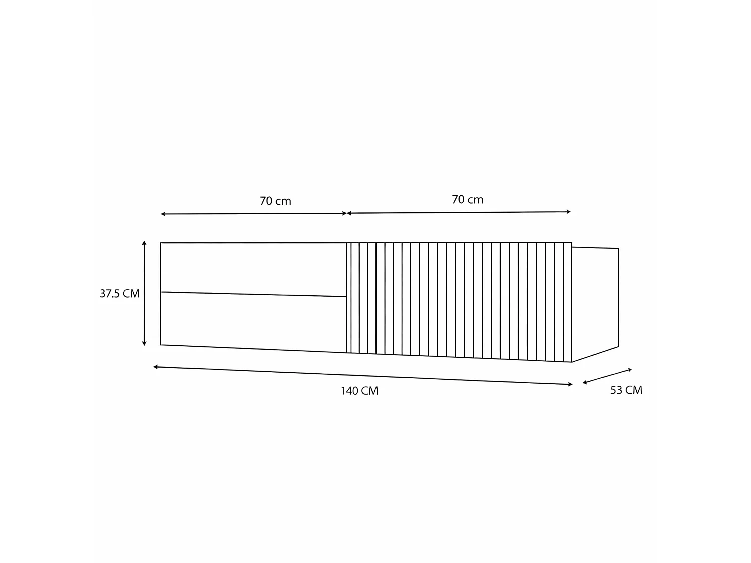 Mobile bagno sospeso 140 cm con anta a ribalta cashmere MLBT3