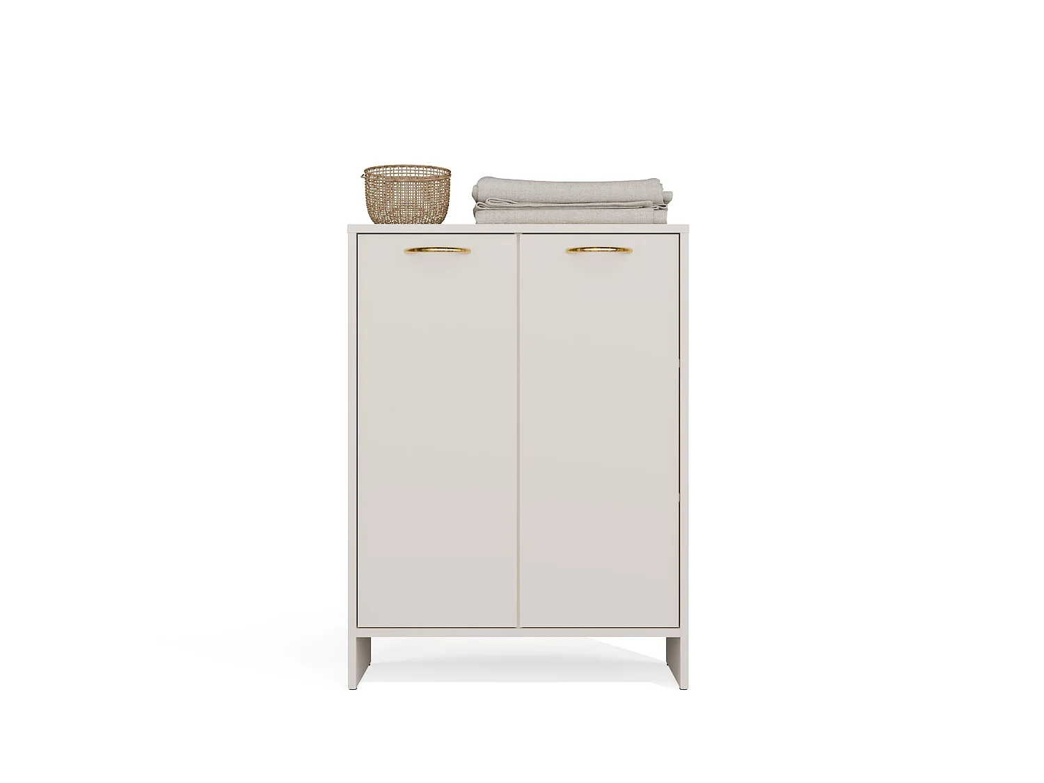 Mobile bagno salvaspazio 66x90 cm a 2 ante con portabiancheria cashmere MBT5
