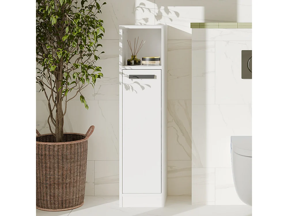 Mobile bagno salvaspazio 25,5x102 cm con 2 ante bianco opaco MBT7