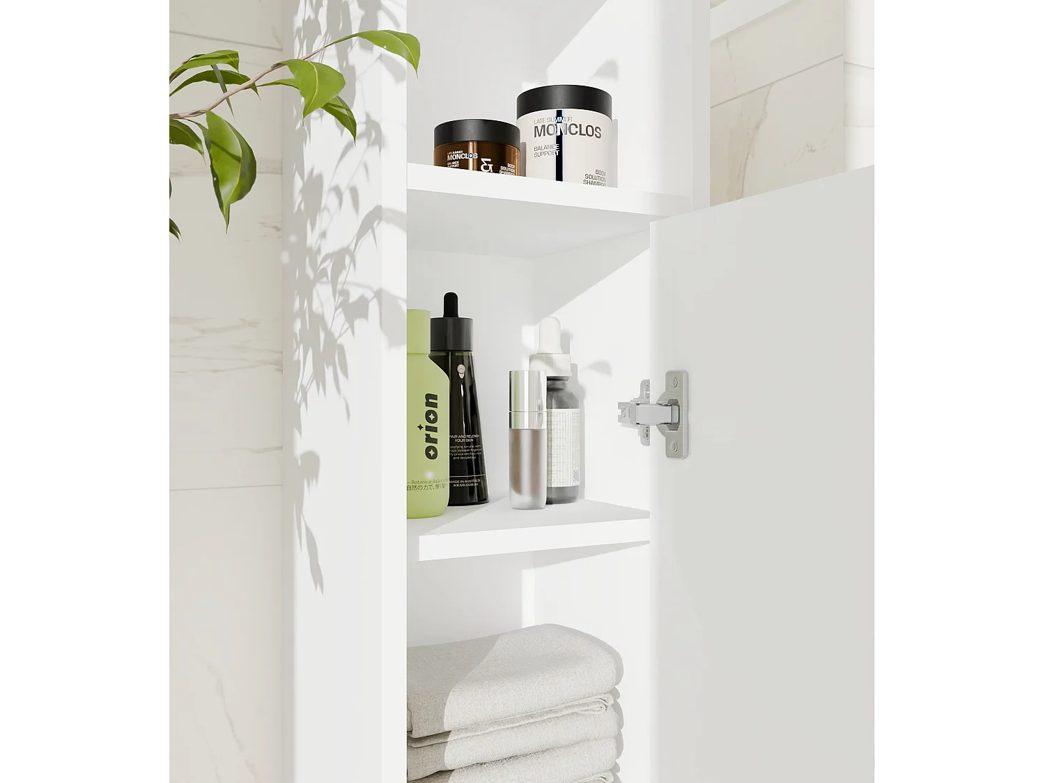 Mobile bagno salvaspazio 25,5x102 cm con 2 ante bianco opaco MBT7