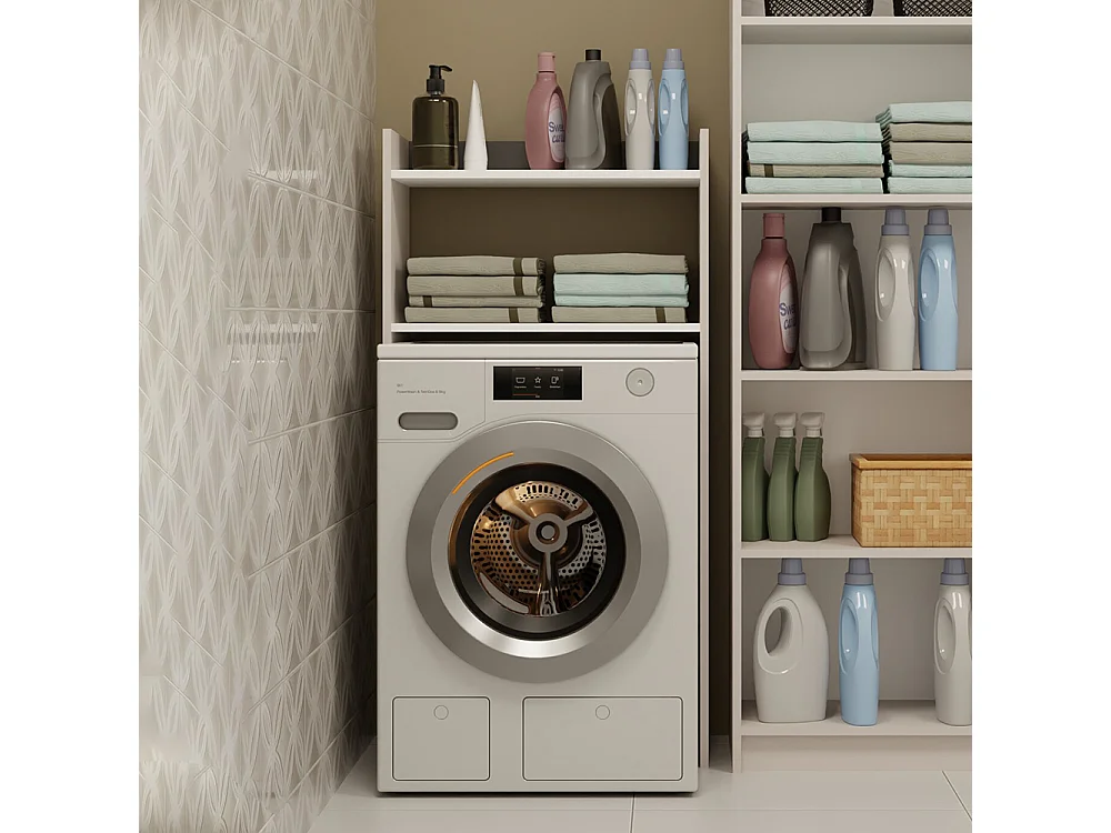 Mobile lavatrice 64x126 cm con 2 ripiani cashmere MLT6