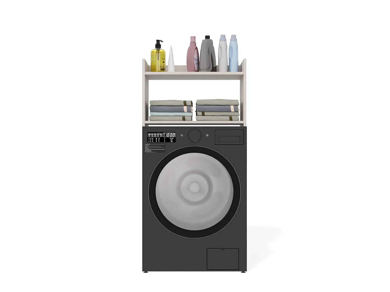 Mobile lavatrice 64x126 cm con 2 ripiani cashmere MLT6
