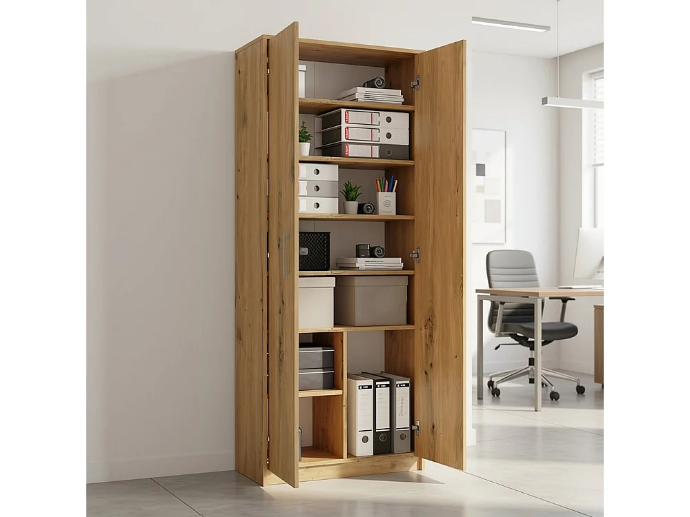 Armadio ufficio moderno 74x180x35 cm rovere AT1