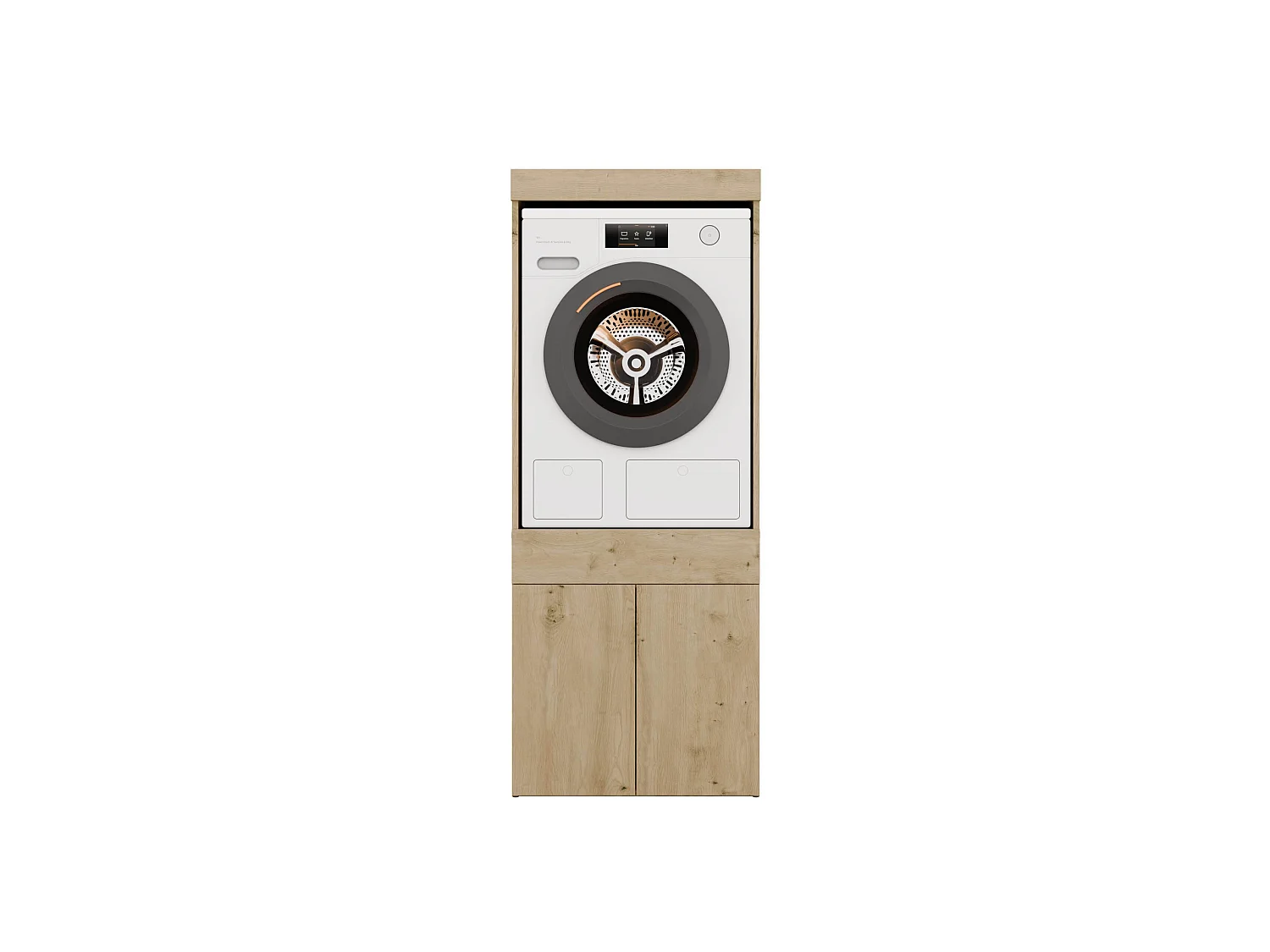 Mobile lavatrice 64,5x162,5 cm con cassetto e ante in rovere MLT4