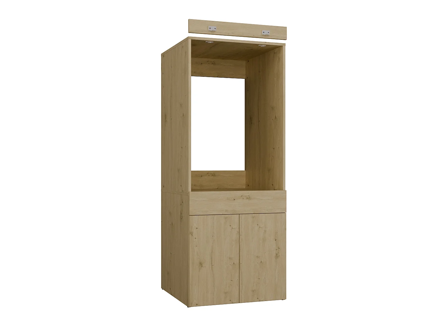 Mobile lavatrice 64,5x162,5 cm con cassetto e ante in rovere MLT4