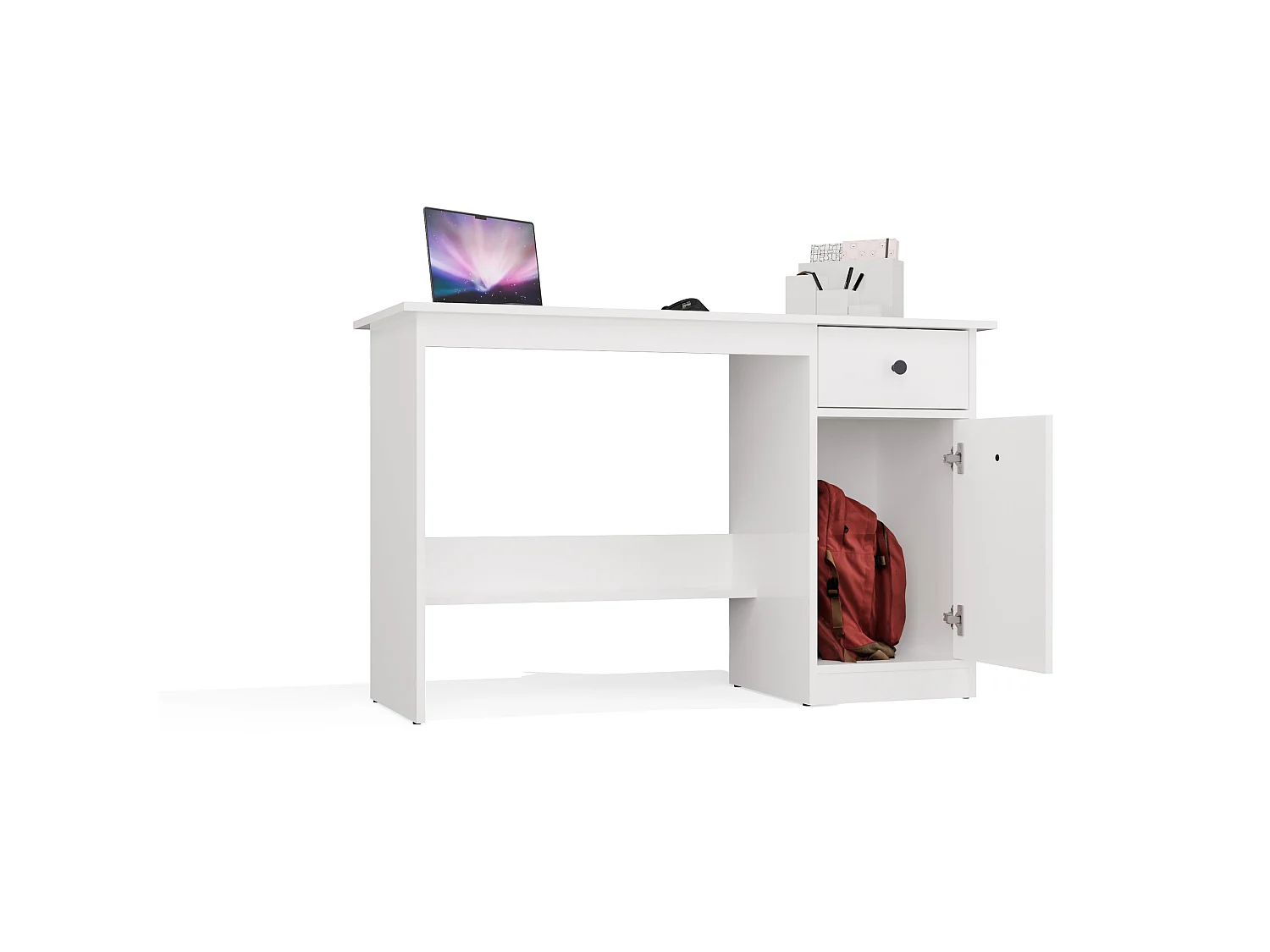 Scrivania moderna 120x75x45 cm con anta bianco SCT21