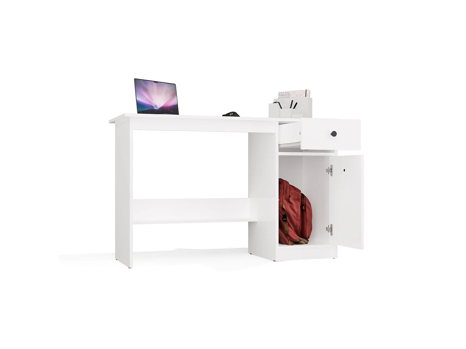 Scrivania moderna 120x75x45 cm con anta bianco SCT21