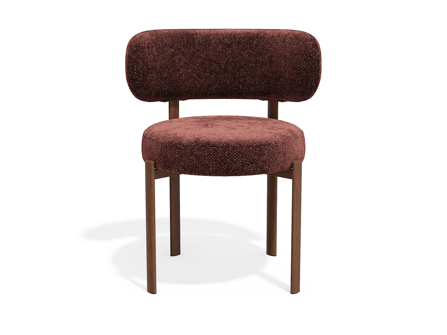 Lot de 2 chaises LAUREN en velours texturé bordeaux