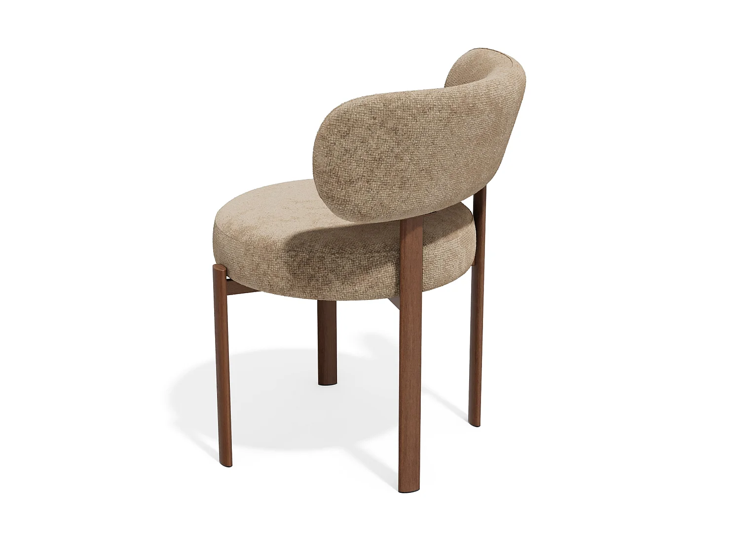 Lot de 2 chaises LAUREN en velours texturé beige foncé