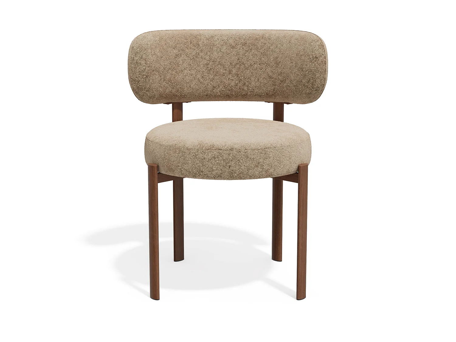 Lot de 2 chaises LAUREN en velours texturé beige foncé