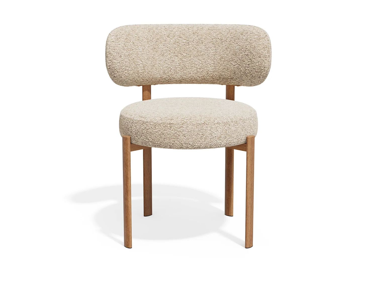 Lot de 2 chaises LAUREN en tissu bouclette beige