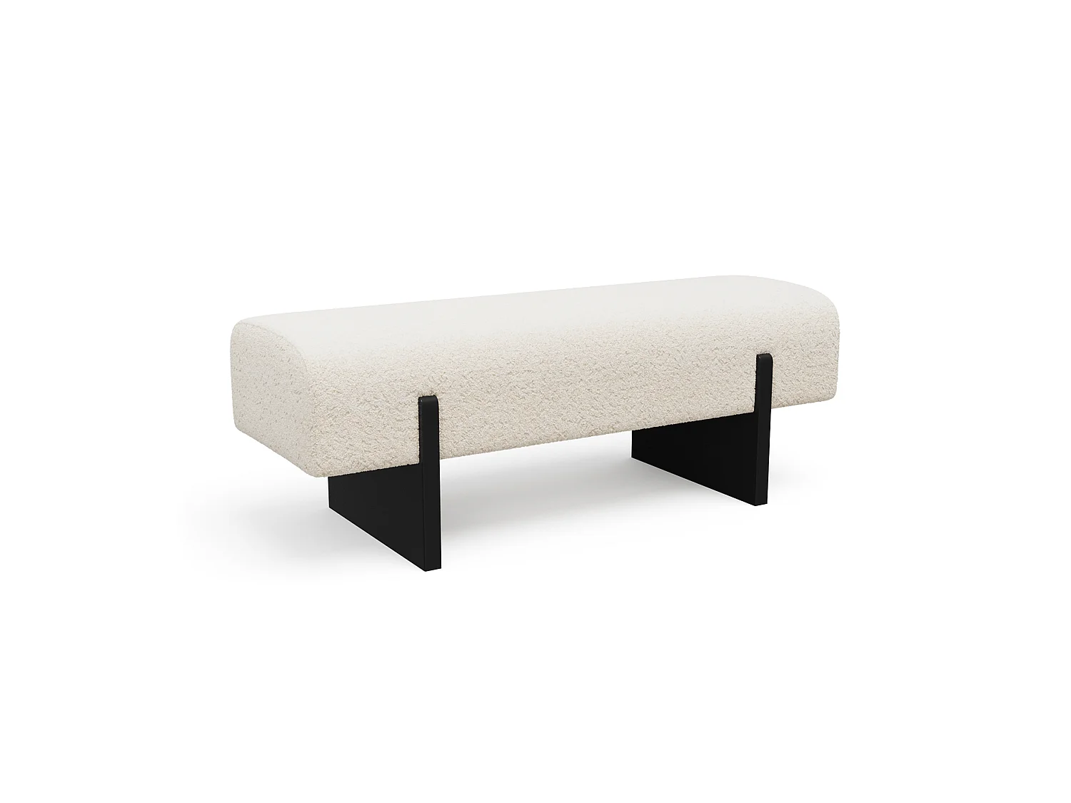 Banc VOG en tissu bouclette crème