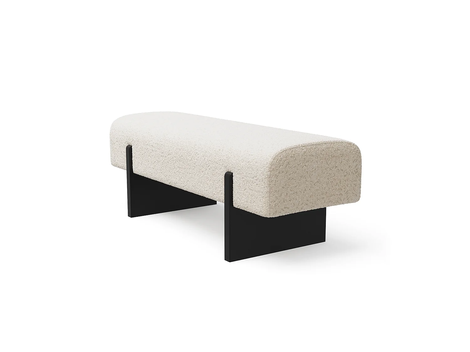 Banc VOG en tissu bouclette crème