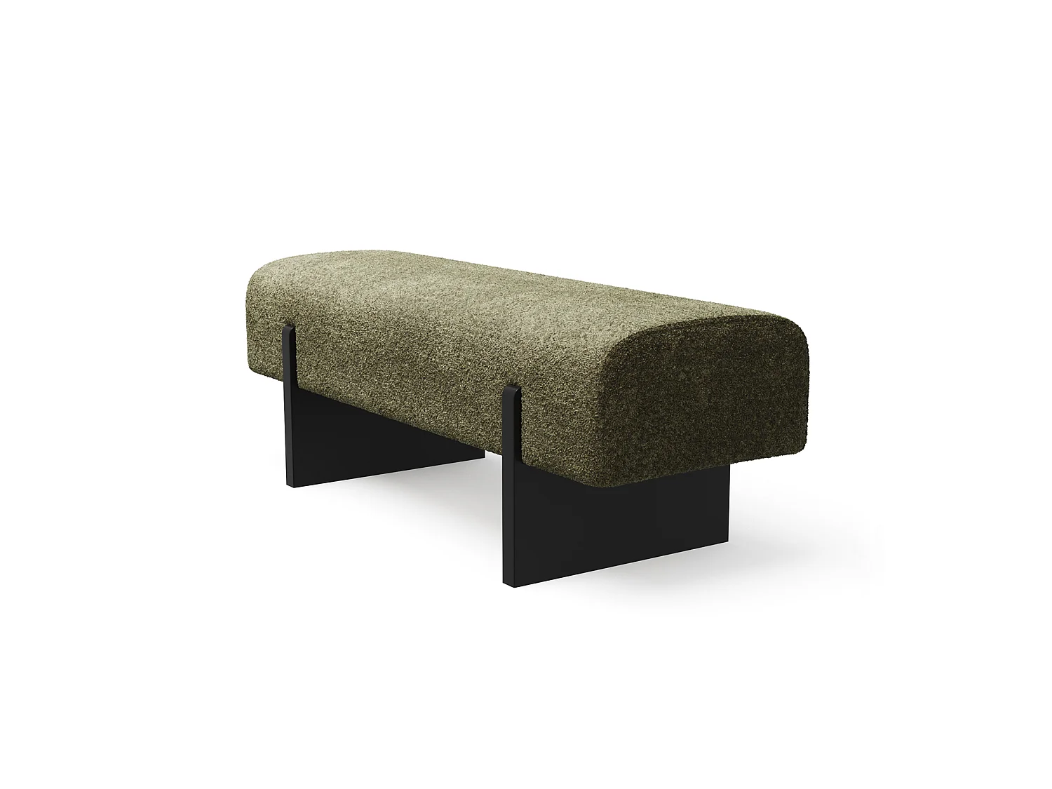 Banc VOG en tissu bouclette vert vintage