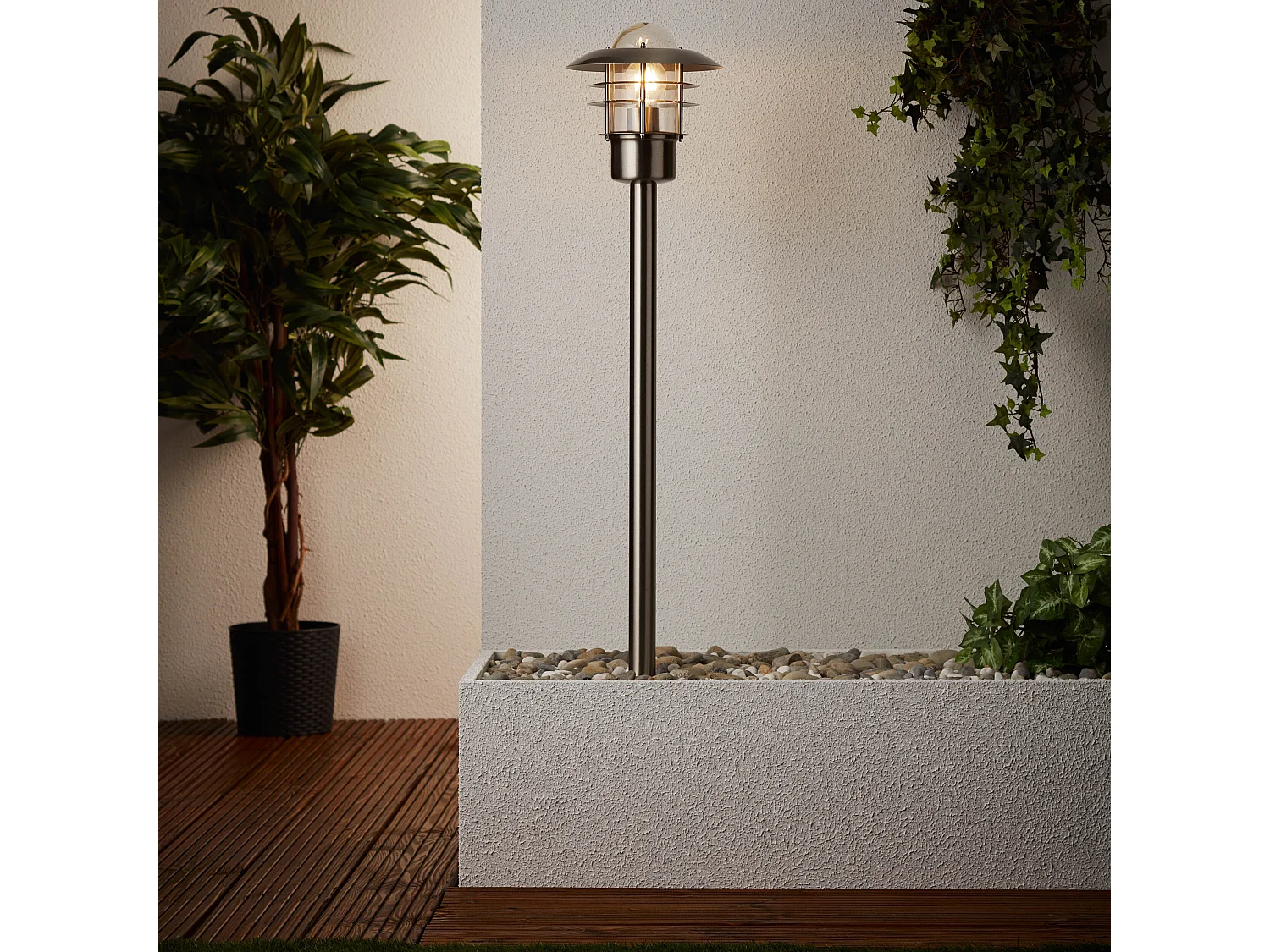 Potelet extérieur TERRENCE H90cm - BRILLIANT - Acier - 1 ampoule E27 requise
