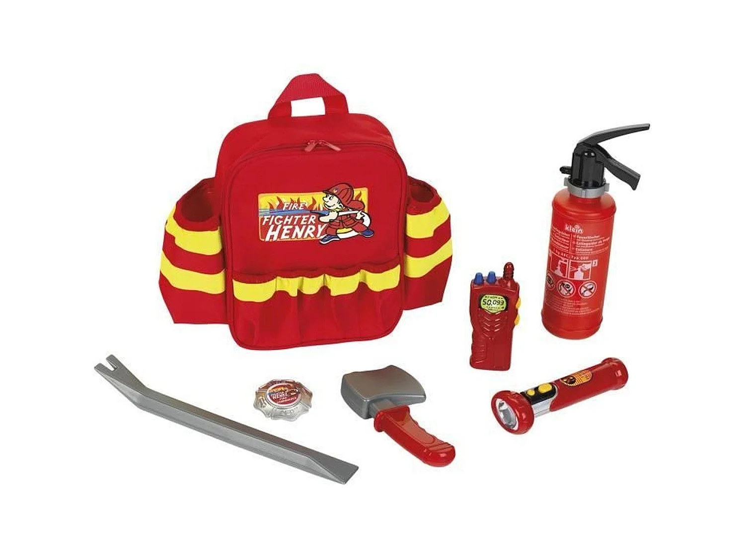 Sac à dos de pompier avec 6 accessoires dont 1 lampe torche avec fonction lumineuse 8900