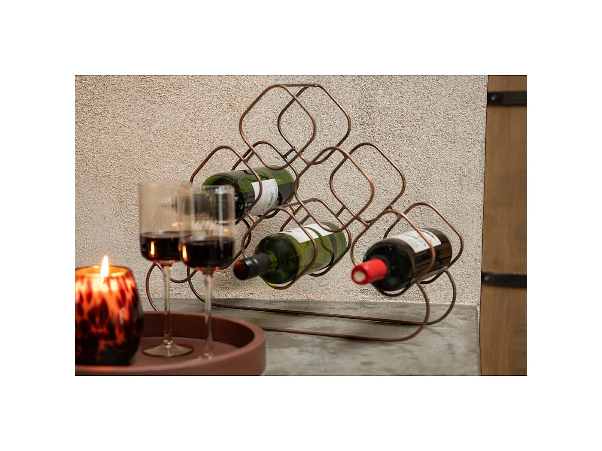 Porte-Bouteilles à Vin en Métal "Dagfinn" 46cm Bronze