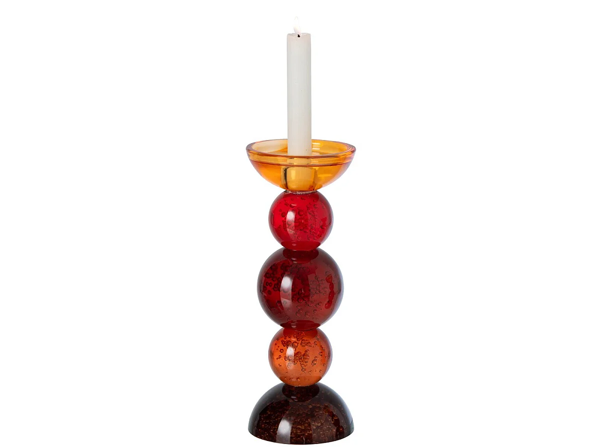 Bougeoir Boules en Verre "Ilias" 26cm Multicolore
