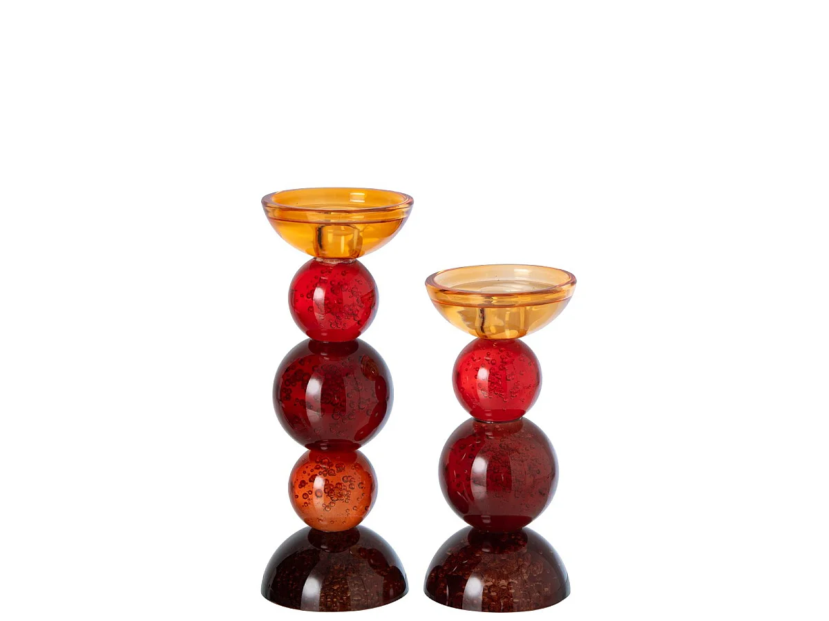 Bougeoir Boules en Verre "Ilias" 26cm Multicolore
