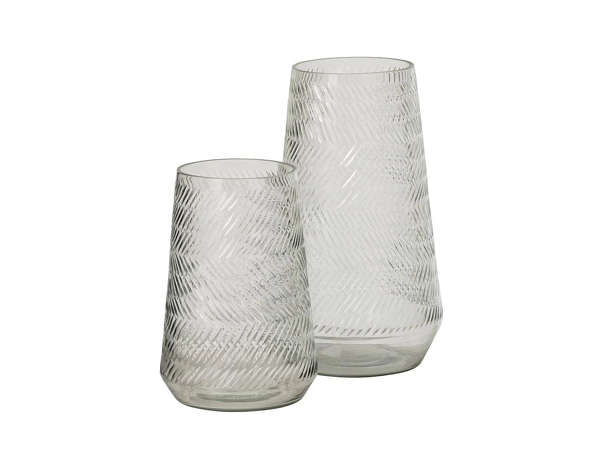 Vase Relief en Verre "Ingrid" 28cm Transparent