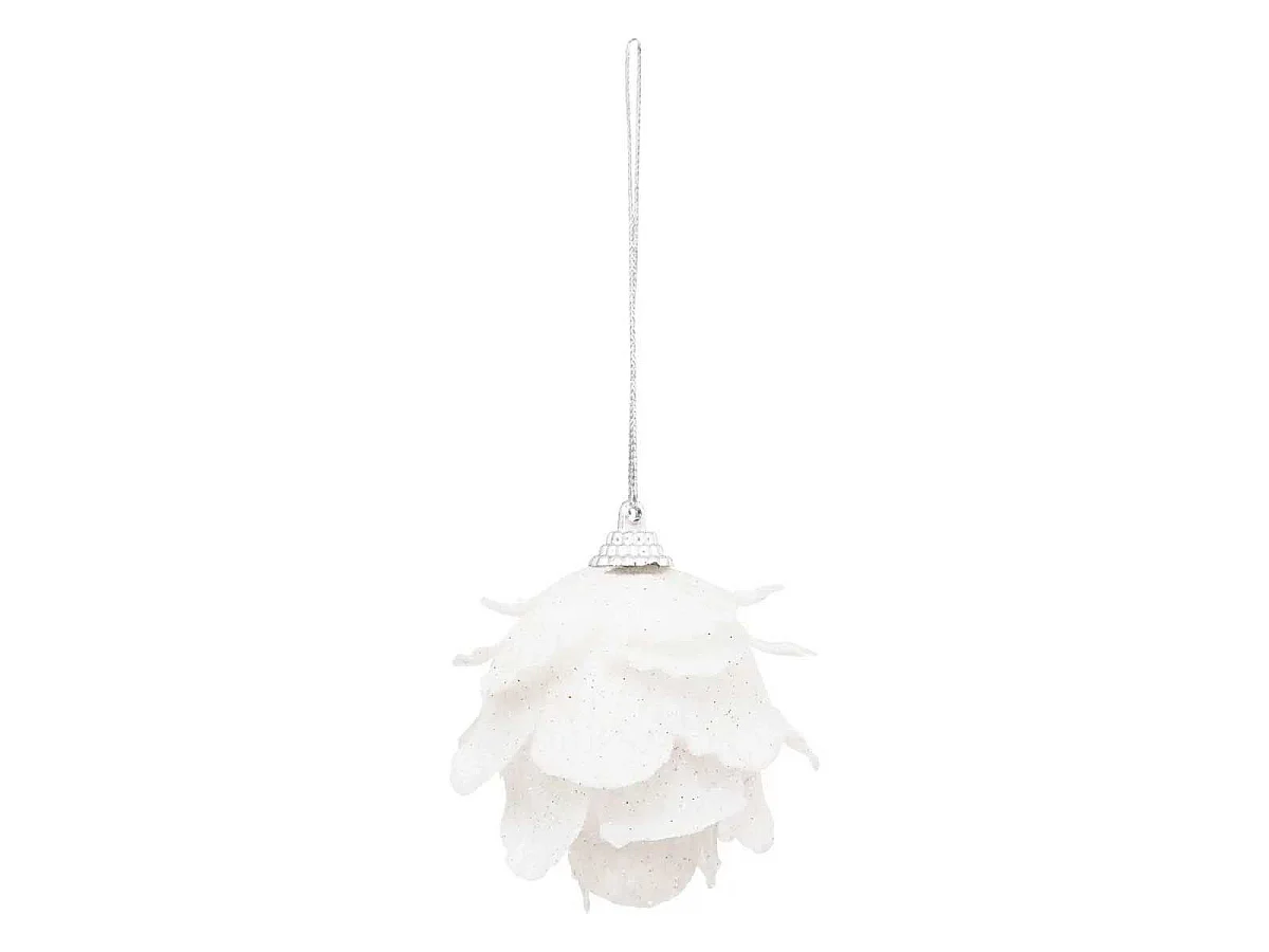Lot de 3 Sujets de Noël "Fleurs" 7cm Blanc