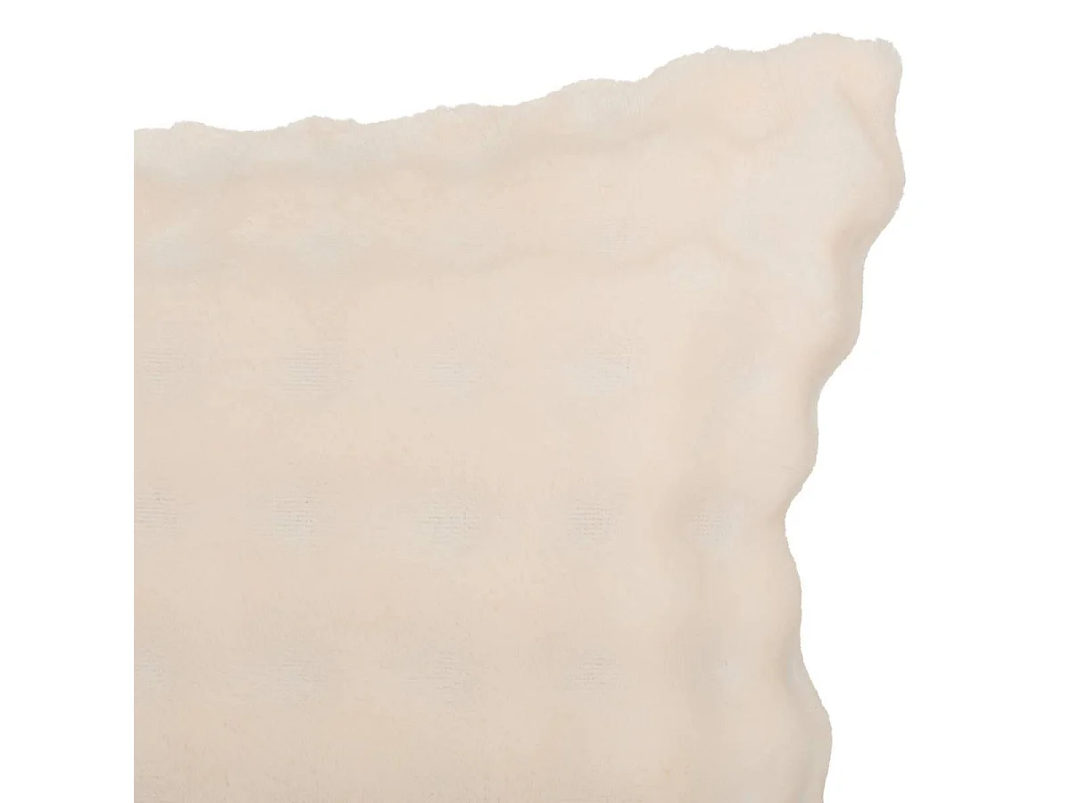 Coussin Déco Imitation Fourrure "Zephy" 40x40cm Ivoire
