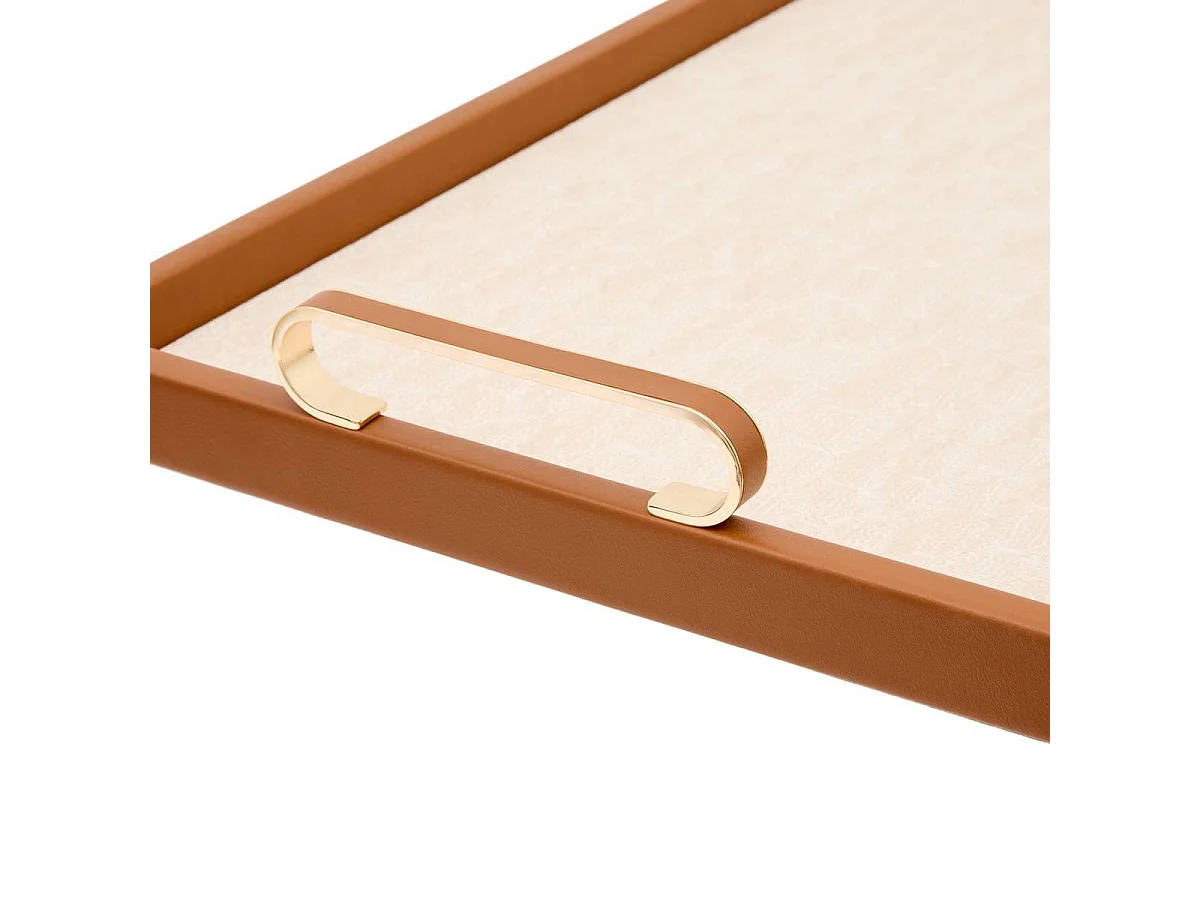 Lot de 2 Plateaux Déco "Whisky" 48cm Crème