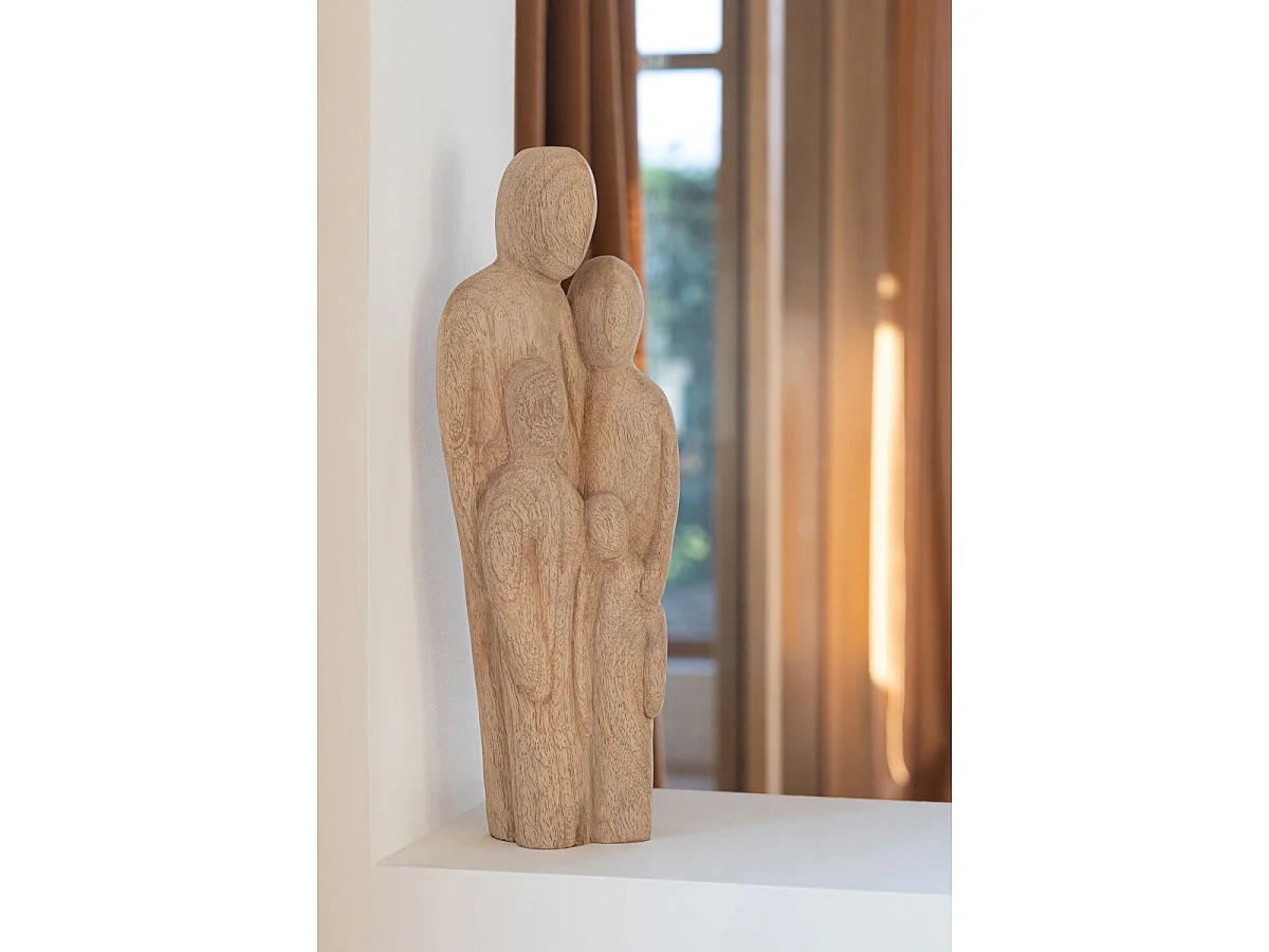 Statuette Famille en Bois "Zélie" 41cm Naturel
