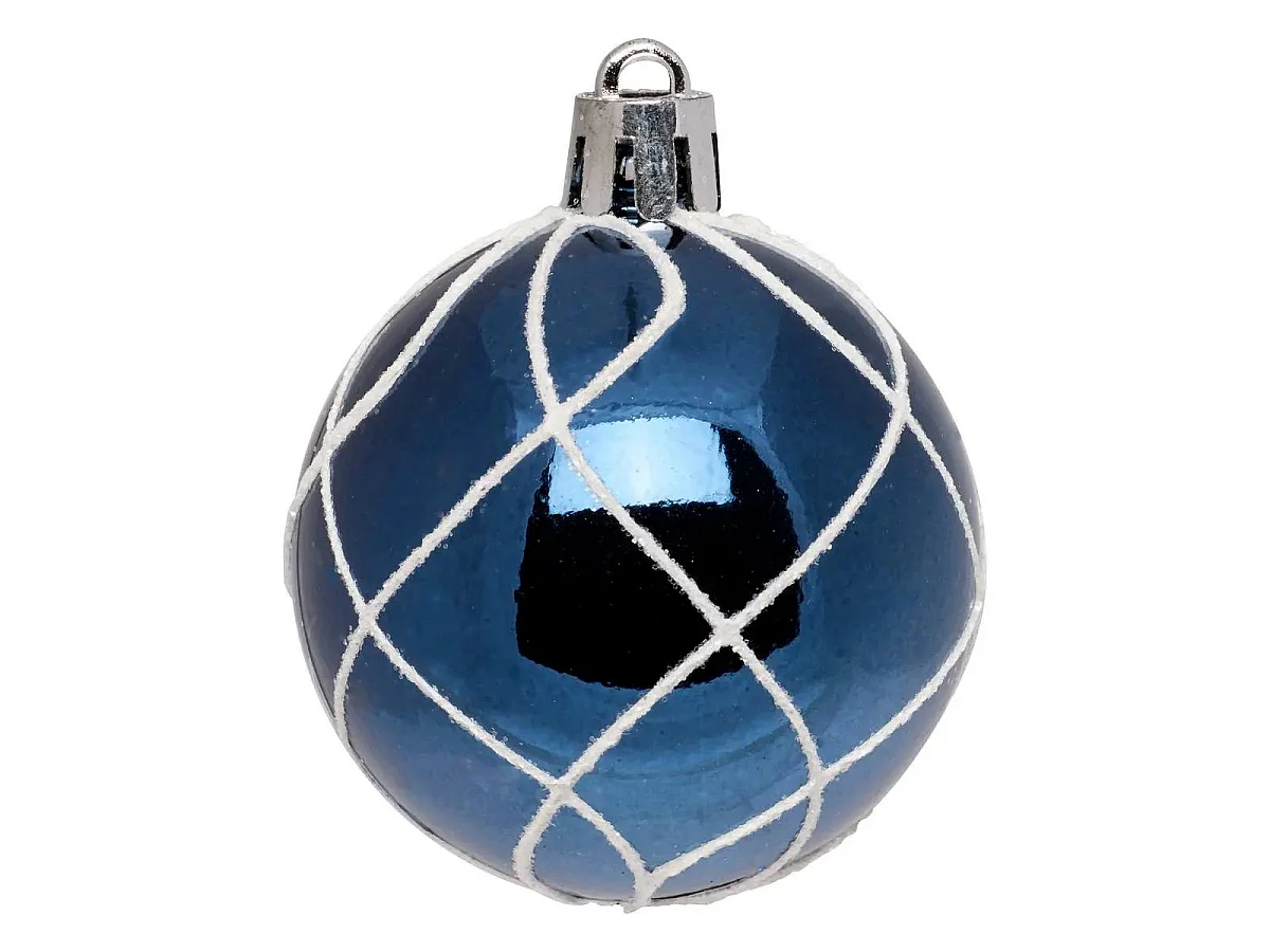 Lot de 15 Boules de Noël "Quiet Times" 5cm Bleu & Argent