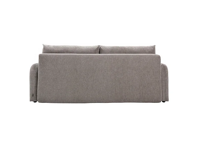 Canapé convertible 3 places en tissu gris et pieds noirs - SOKKA