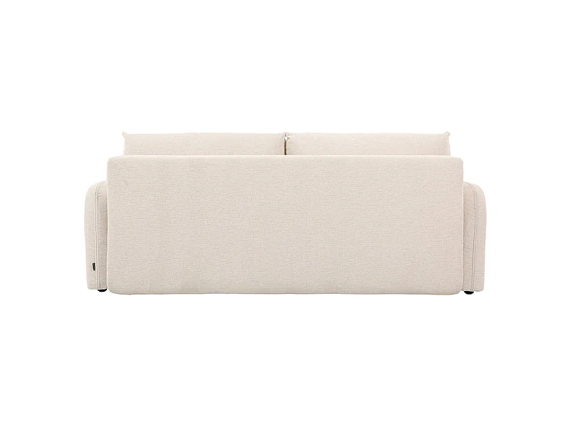 Canapé convertible 3 places en tissu beige et pieds noirs - SOKKA