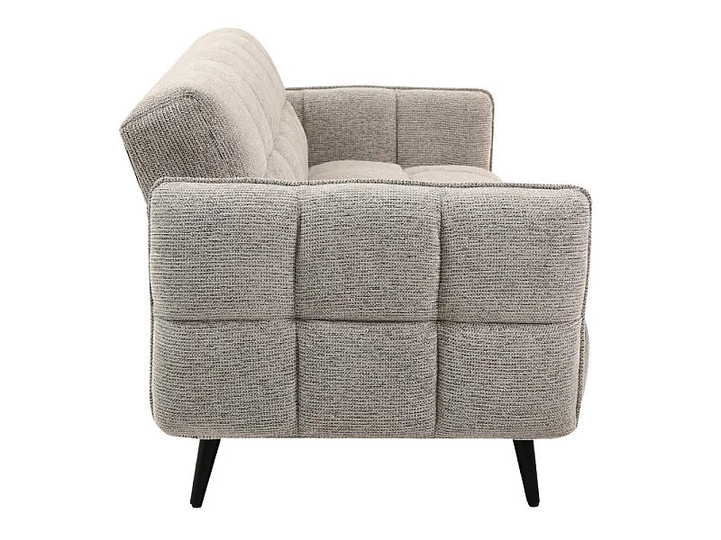 Canapé capitonné convertible 3 places en tissu doux gris clair - SUKI