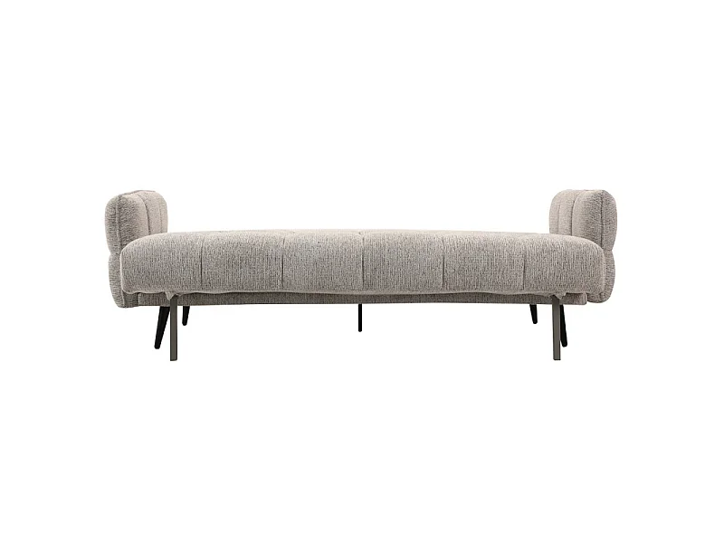 Canapé capitonné convertible 3 places en tissu doux gris clair - SUKI