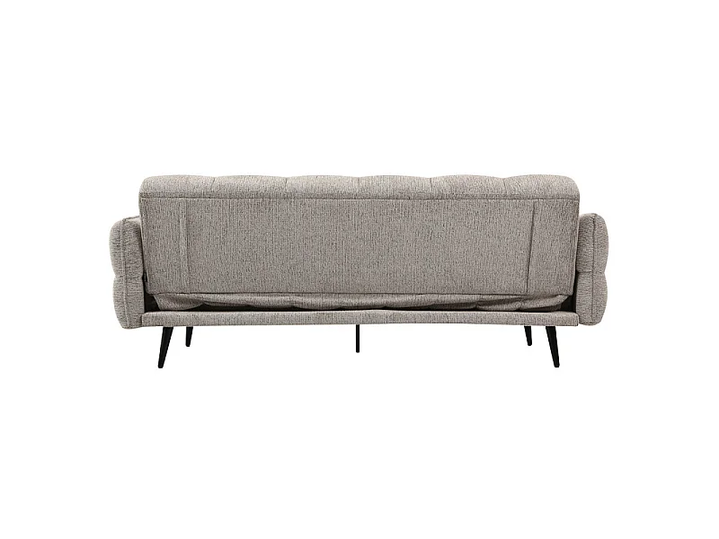 Canapé capitonné convertible 3 places en tissu doux gris clair - SUKI