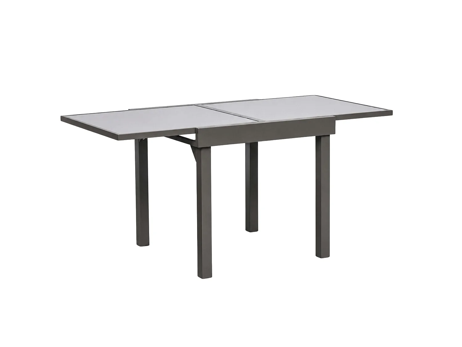 Conjunto de jardim preto e cinza: mesa extensível e 6 cadeiras (90-180x90 cm)